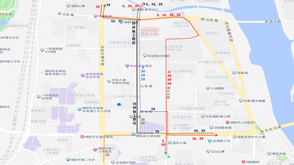 關于6路、36路等5條公交線路 臨時改道運行的通告(圖2)